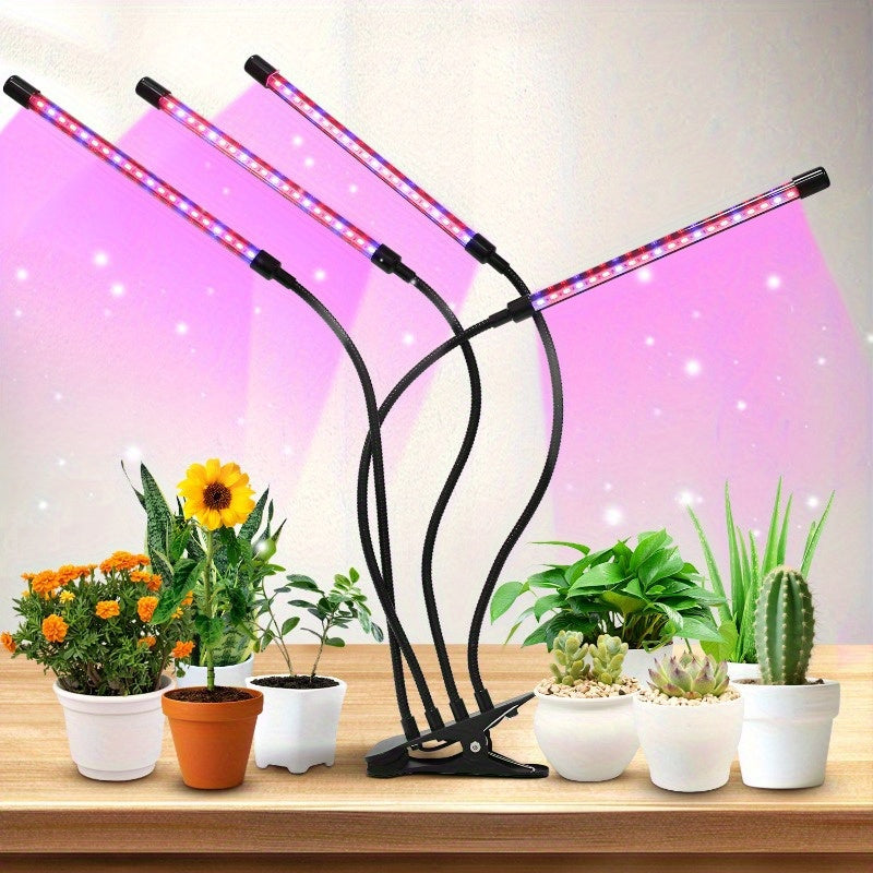 LED Lamp for Enhancing Plant Growth, Suitable for Indoor And Greenhouse Use, Featuring a Timer with Options for 3, 9, Or 12 Hours, Adjustable Brightness, a Swivel Tube, And Available in Various Designs