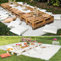 91 X 71 Extra Large Outdoor Picnic Blanket Woven Cotton Yarn Oversize Beach Blanket with Fringe Bohemian Machine Washable Sandproof Portable for Spring Summer Camping Beach (White) Non-Food Direct Contact