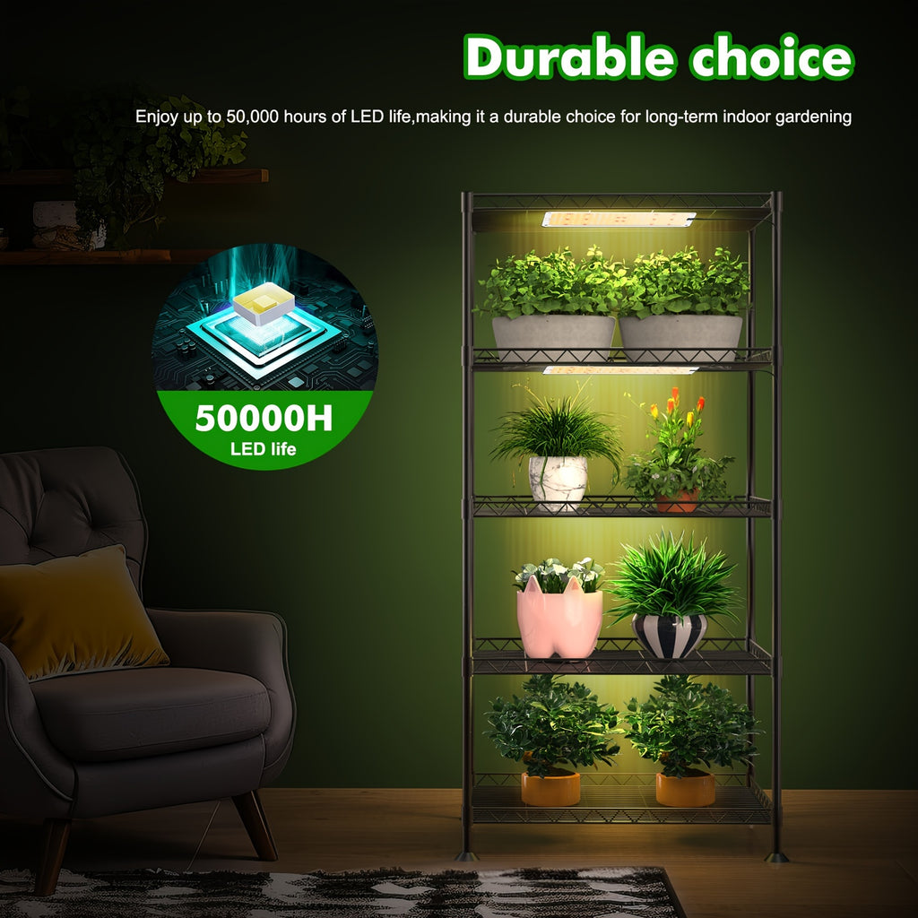 [LED Grow Lights] YZJ 6LN, LED Grow Lights for Shelves 2/4pack, Grow Lights for Indoor Plants, 616LEDs Full Spectrum, Grow Light for Under Cabinet Plant, Grow Lamp with 3/9/12H Timer, 10 Dimmable Levels for Plant Growing, Grow Lights for Seed Staring