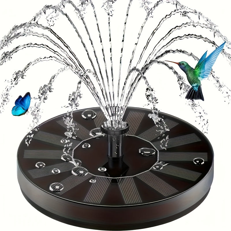 Solar Bird Bath Fountain Pump, IPX8, Upgrade 1W/1.5W Solar Fountain with 6 Nozzle, Free Standing Floating Solar Powered Water Fountain Pump for Bird Bath, Garden, Pond, Pool, Compact Fountain, Decorative Water Spray, Durable Plastic Pump