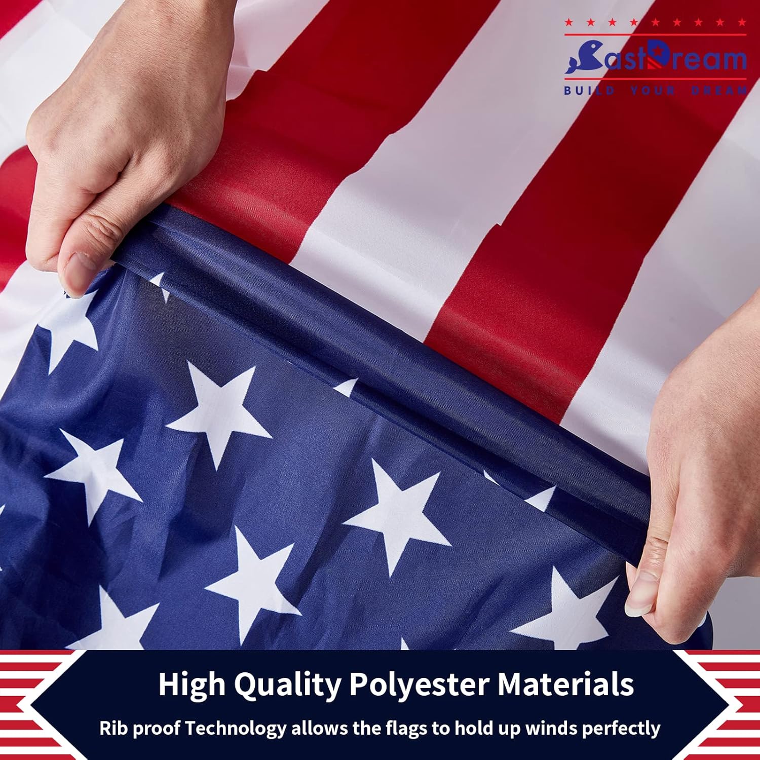 4Packs American US Flag 3x5Ft, Vibrant Color And Fade Resistant US Flags For Outside 3x5 Ft Flags Stitched Long Lasting Polyester With Durable Brass Grommets USA Flag