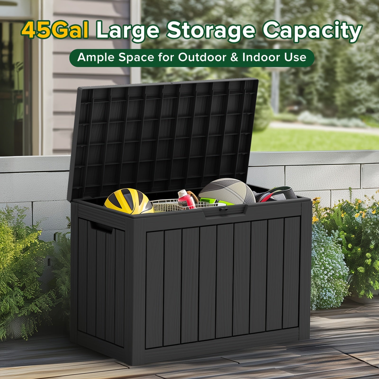XL 51-gallon Outdoor Deck Box, Weatherproof And UV Proof, Lockable, Storage Bench Pet Supplies/clothing Miscellaneous Items/blankets Pillows/tools/express Delivery Suitable For Bedroom/patio/warehouse Holiday Gift For Halloween Christmas Thanksgiving