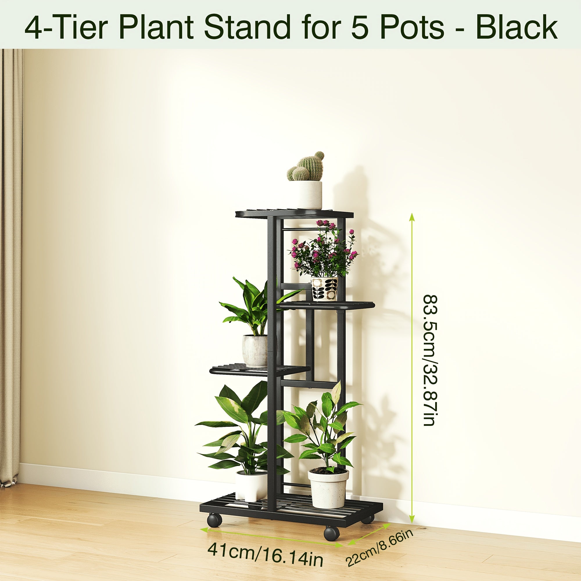 4/5 Tier Indoor Metal Plant Stand Garden Shelf for Balcony, Patio, Living Room Perfect for Flowers, Herbs, Greenhous, Multi-functional Metal Display Plant Stand, for Plant Lovers