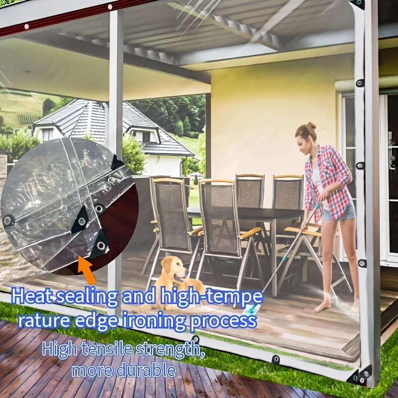 The 20 - Mil Thickened Transparent Rain - Proof Cloth Comes with A Hanging Rope As A Gift. The High - Density PVC Coating Is Waterproof And Anti - Permeable! The Metal Eyelet Design Strengthens Fixation And Prevents Being Blown By The Wind. It Can