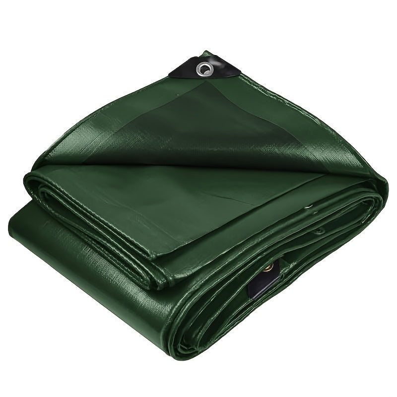 [Heavy Duty Waterproof Tarp] Heavy Duty Tarp, Waterproof 5 Mil Thick Green Plastic Tarpaulin Cover for Outdoor Patio Garden Use, UV Resistant, Poly Tarps for Trailer Car Truck Bike Pool Firewood