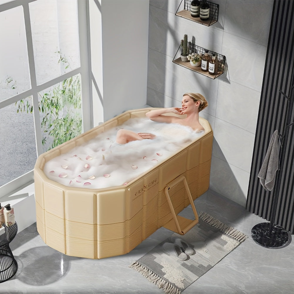 Portable Hot Tub for Home Gym, Quick Setup. Portable Hot Tub - No Installation Required, Foldable Storage, Dual Drainage Design - Ideal Christmas Gift