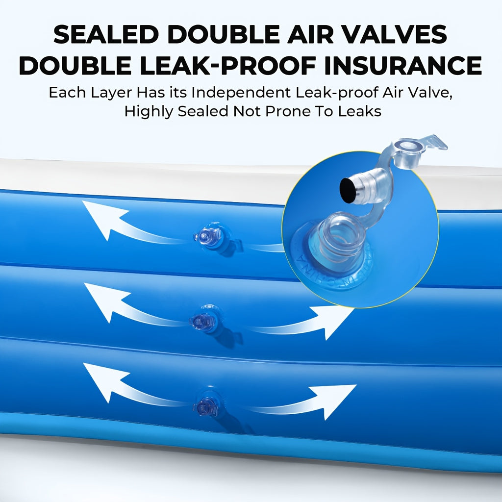 Syvio Super Large Inflatable Pool for Adult 310cm/180cm Spacious Swimming Pool for Family 125 Inches Multi-layer Thicken PVC Material, Foldable Oversized Blow Up, Durable Construction, Ideal for Outdoor, Garden, Backyard, Summer Water Party