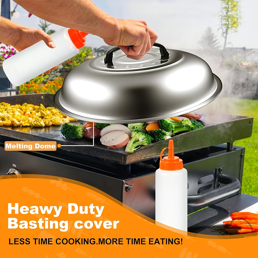 18pcs Griddle Accessory Kit, Flat-top Grill Accessory Set With Burger Smasher, Stainless Steel Spatula Tools, And Grill Cover, Suitable For Outdoor Barbecue Cooking.