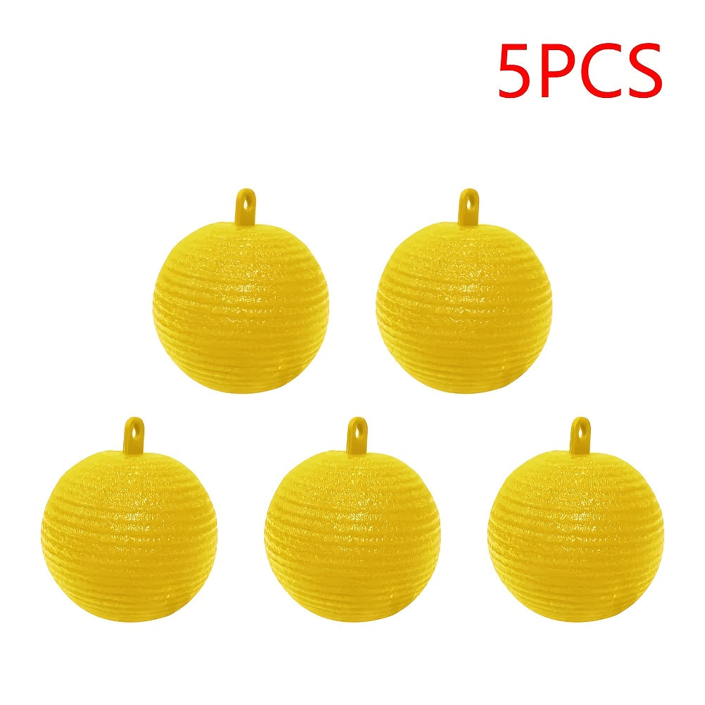 5pcs Fruit Fly Needle Bee Hanging Fly Trap Glue Ball Sticky Worm Ball for Orchard Garden Vegetable Fly Control Summer Sticky Ball, Plastic Trap Indoor And Outdoor, Families, Gardens, Farms, And Parks