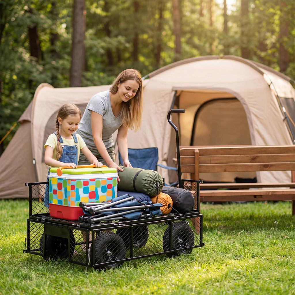 NorthSky Heavy Duty Garden Cart - 800lbs Load Capacity with 180° Rotating Handle, 10" All-Terrain Tires, Removable Sides for Easy Hauling, Off-Road Garden Wagon for Yard Work, Outdoor Utility Cart