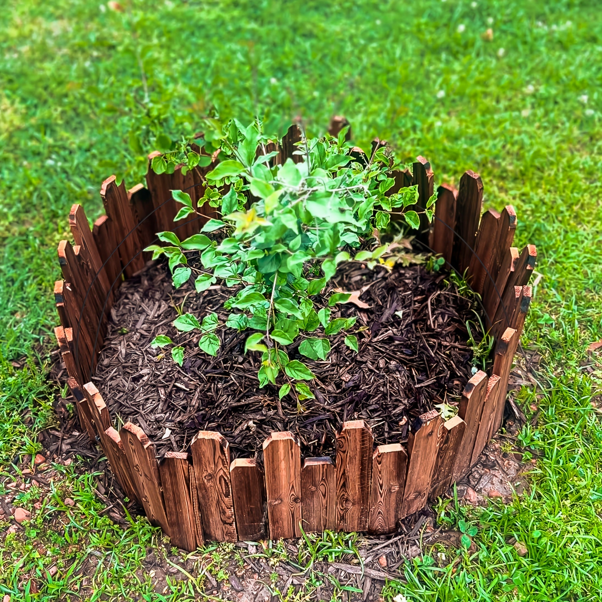 1pc 47.2-Inch Wooden Garden Edging, Decorative Small Picket Panels for Flower Bed Barriers And Landscape Fencing