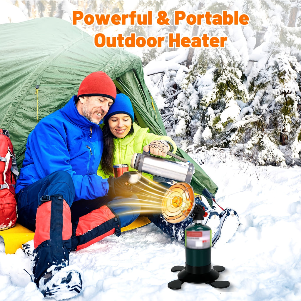 Portable Propane Heater for Camping, Outdoor Small Space Patio Garage Heater, Self-Igniting Radiant Heater, Foldable Gas Tank Holder, Suitable for Hiking, Ice Fishing, Hunting, Tents, Backyard