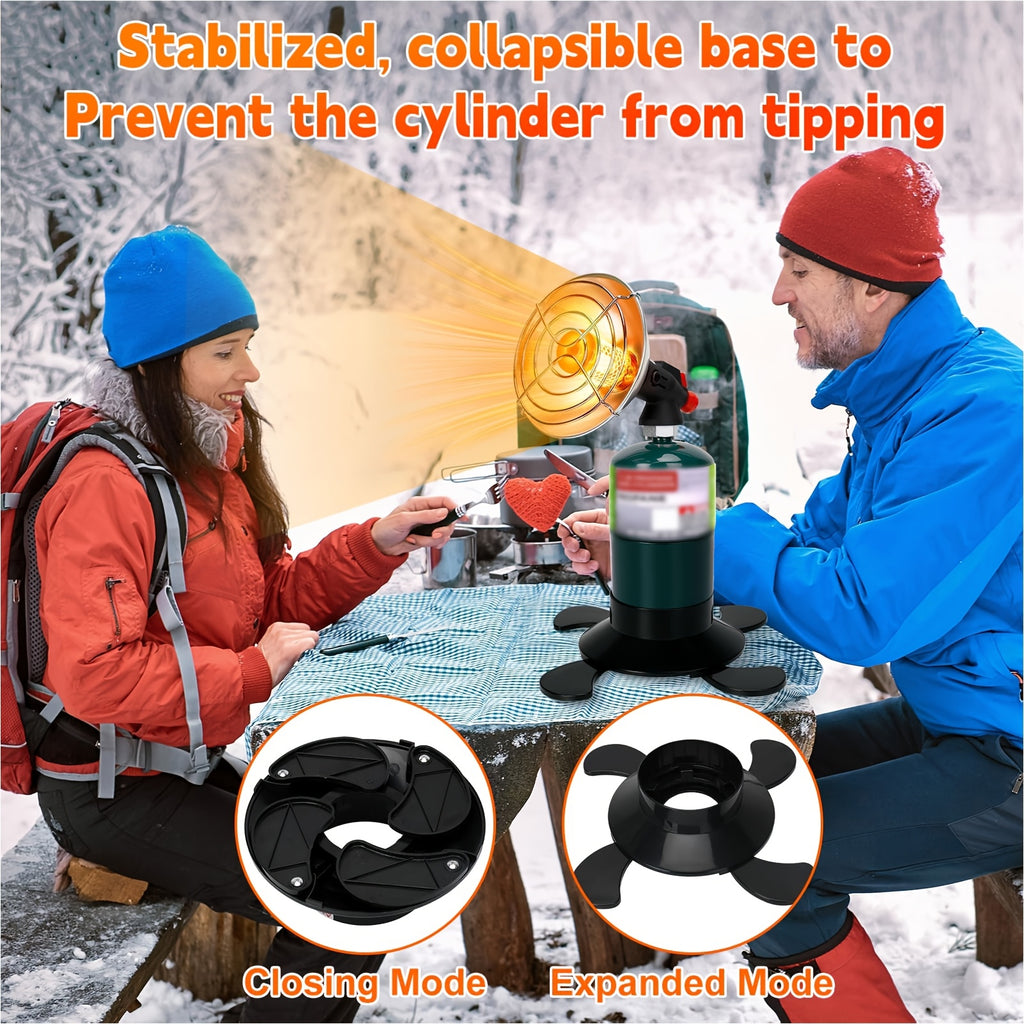 Portable Propane Heater for Camping, Outdoor Small Space Patio Garage Heater, Self-Igniting Radiant Heater, Foldable Gas Tank Holder, Suitable for Hiking, Ice Fishing, Hunting, Tents, Backyard