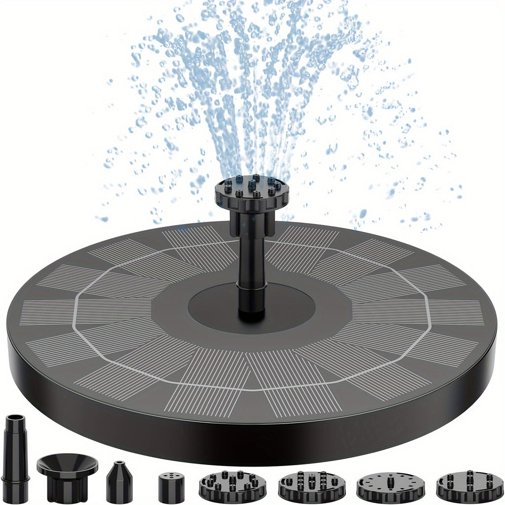 3.5W Solar Fountain, Solar Fountain Bird Bath Pump with 6 Nozzles, Independent Portable Floating Solar Fountain Pump, Suitable for Gardens, Ponds, Swimming Pools, Outdoor And Backyard, Pet Supplies, Bird Bath Tubs