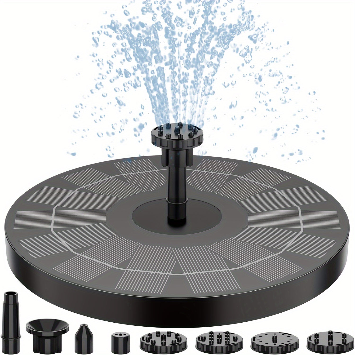 3.5W Solar Fountain, Solar Fountain Bird Bath Pump with 6 Nozzles, Independent Portable Floating Solar Fountain Pump, Suitable for Gardens, Ponds, Swimming Pools, Outdoor And Backyard, Pet Supplies, Bird Bath Tubs