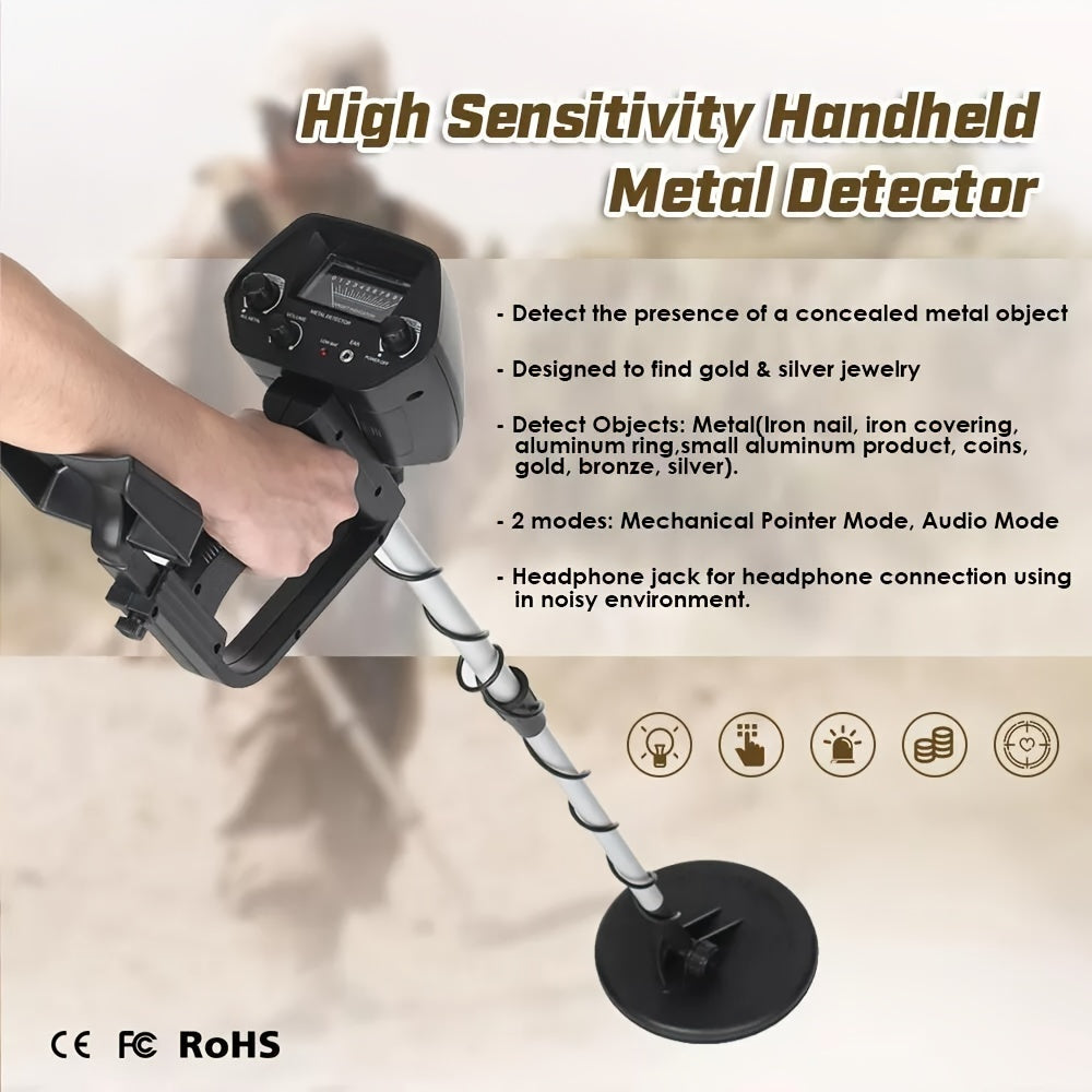 LCD Metal Detectors Golden Digger Deep Sensitive Hunter Coil Searcher, Adjustable High-Sensitivity Coil Golden Digger Deep Search Metal Detector - Accurate Treasure Hunter For Beginners And Professionals - Suitable For Finding Lost Jewelry And Coins