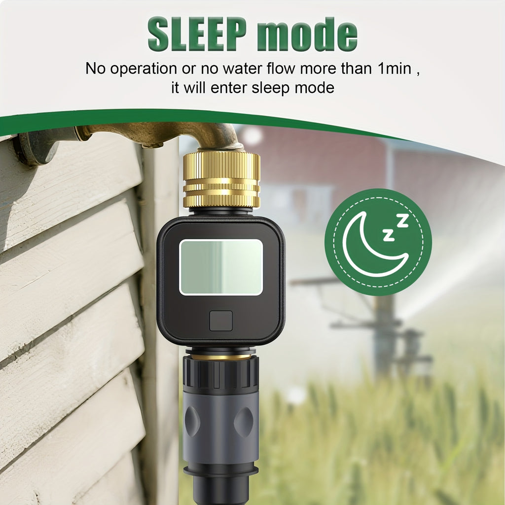 INSOMA Water Flow Meter with Brass Inlet And Outlet Metal Thread, IP55, Measure Gallon/Liter Consumption And Flow Rate for RV Water Tank Filling