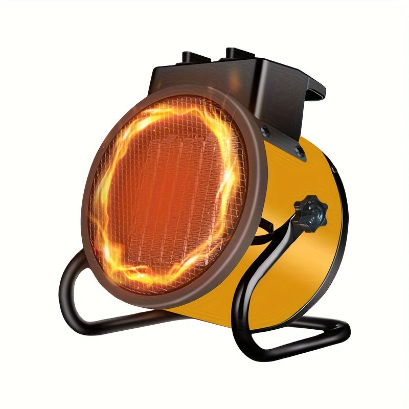 1500W Greenhouse Heater, Portable Space Heater, PTC Ceramic Fast Heating, 3-Second Rapid Heating, Overheat Protection, Suitable For Patios, Living Rooms, Greenhouses, Garages, Indoors, Camping, Family Gatherings, Yellow/Black Heater, Christmas Gift.