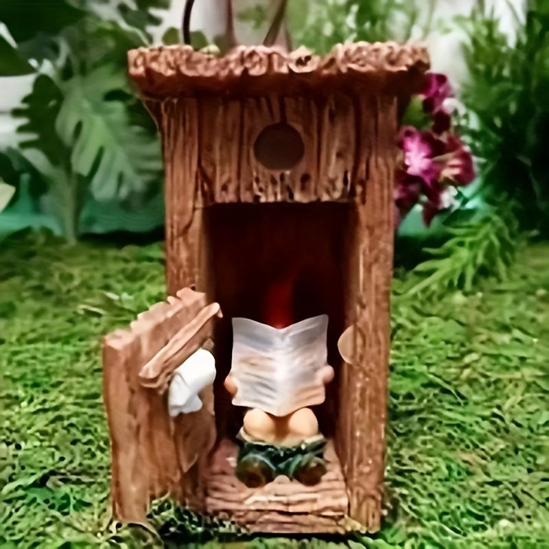 Funny Garden Gnome Outdoor Statues Naughty Sculpture Decoration Inappropriate Read Newspaper Gnome For Indoor Lawn Yard Red