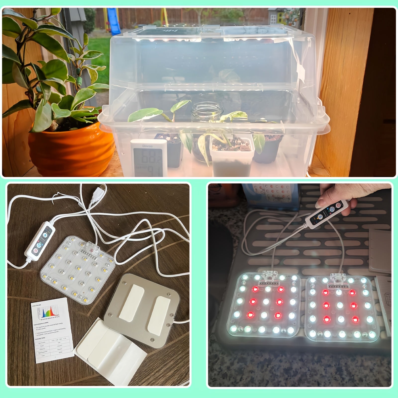 Grow Light, Dimmable Grow Light for Indoor Plants Full Spectrum with Optical Lens, Sunlike Under Cabinet Grow Light with 6/12/16H Timer, USB LED Plant Light for Indoor Growing