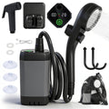 6000Mah Camping Shower with Powerful Water Pressure, Rechargeable Shower Pump, IPX7 Waterproof, 4 Spray Modes, Portable Shower Kit for Camping, Hiking, Beach, Pet & Car Washing, Ideal Gift for Family And Friends