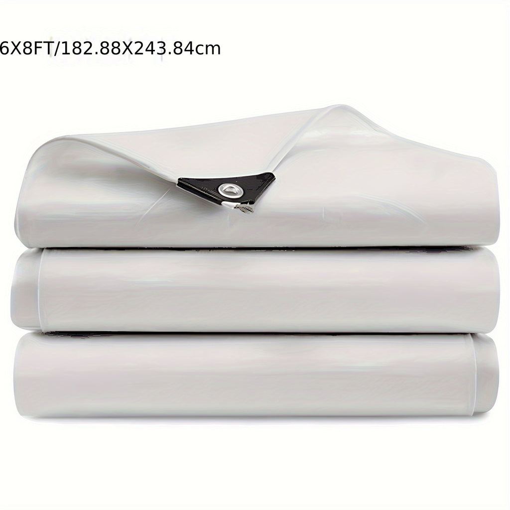 [Waterproof Outdoor Tarpaulin] Extra Thick 14 Mil Poly Tarp Cover Waterproof Snow Rain Resistant Poly White Tarpaulin With Grommets And Reinforced Edges For Outdoor Camping Pool Cover Tear And Rip Resistant Poly Tarpaulin