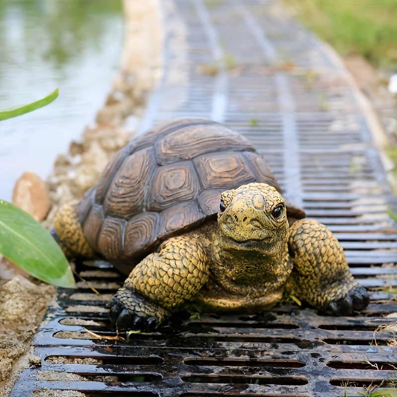 1pc a Beautifully Crafted Turtle Figurine, Made from Resin, Designed As an Artistic Representation of an Animal. Ideal for Enhancing Outdoor Spaces Like Gardens, Courtyards, And Ponds - Perfect for Independence Day Celebrations, It Is Durable