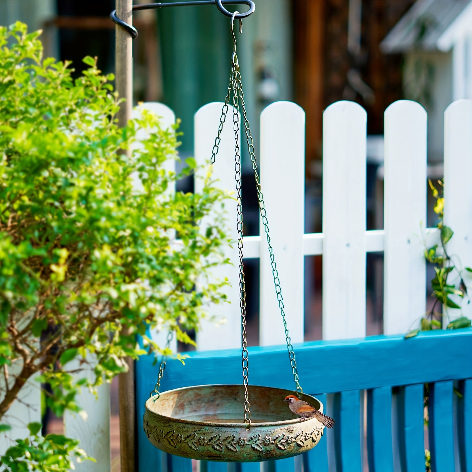 Hanging Bird Baths For Outdoors, Outdoor Bird Bath, Metal Bird Feeder, Back Yard, Deck, Patio Garden Decoration