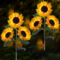 2/4 Pack Solar Sunflower LED Garden Light - Vibrant Yellow Flower Decoration, Durable ABS Material, Suitable For Labor Day, Mother'S Day, Thanksgiving, Christmas, Halloween, Terrace, Lawn, Courtyard, Path And Garden Decoration, IP65 Waterproof