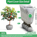 5Pack 2.2oz Plant Covers Freeze Protection, Winter Frost Cloth, Reusable Frost Blankets, Tree Cover Drawstring Bags For Outdoor Fruit Potted Shrub Season Extension (31.4*39.3, 39.3*47.2, 47.2*70.8)inch