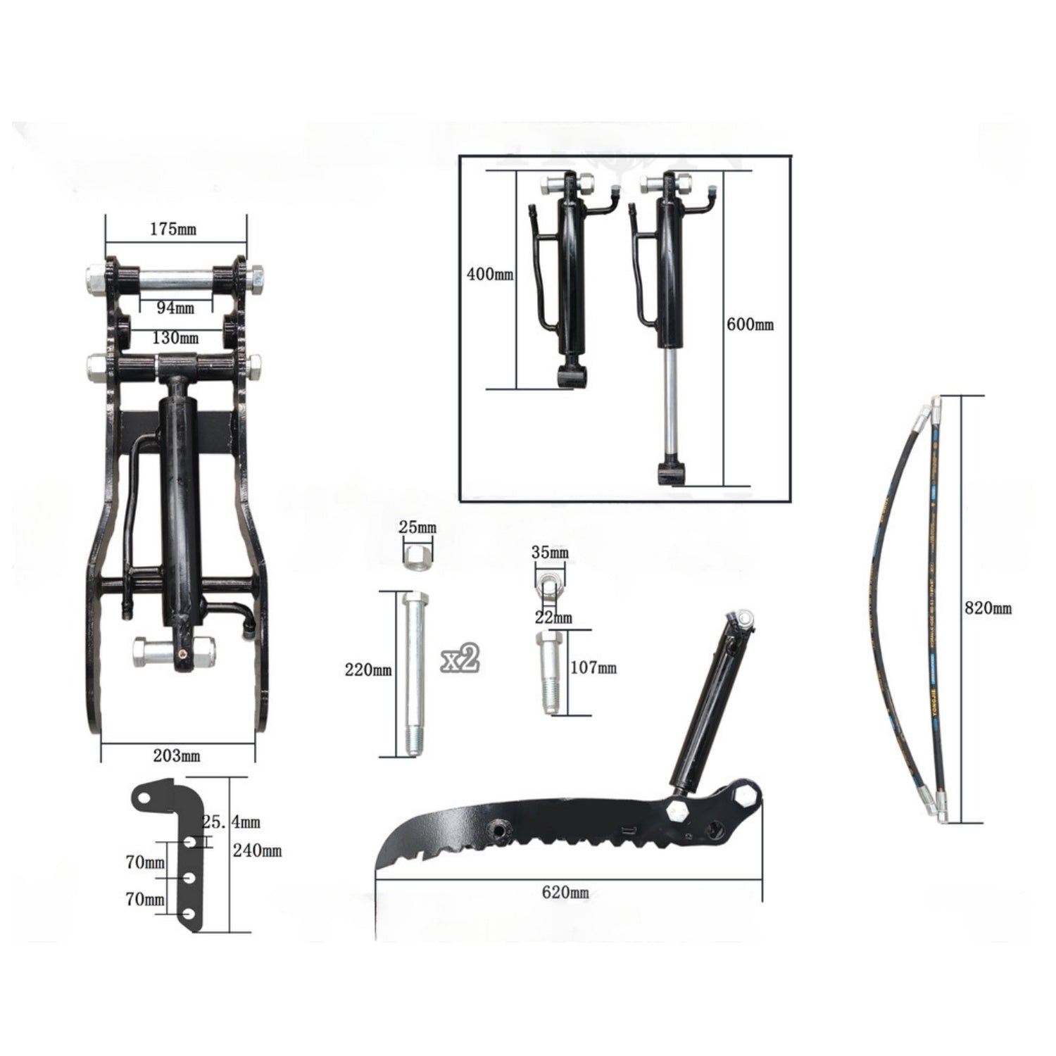 Rbetrere  Excavator Attachment Hydraulic Thumb Clip Attachment for  Digger