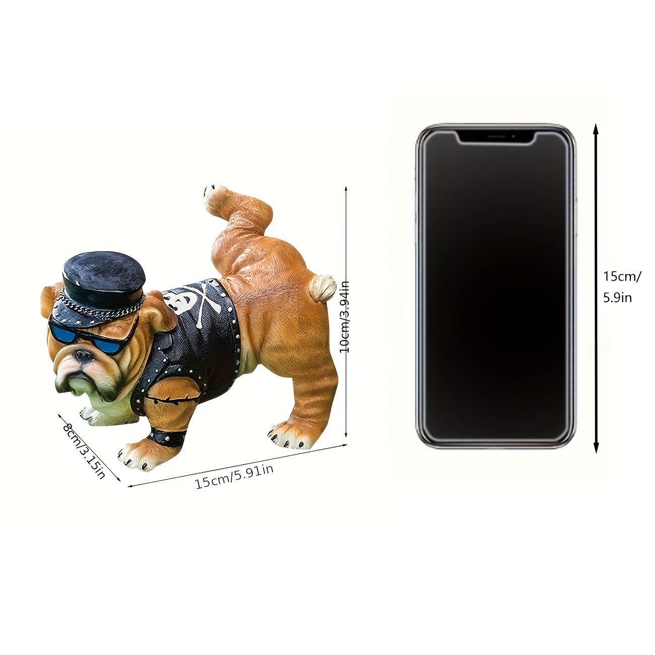 Adorable Resin Bulldog Statue Perfect for Home Garden Decoratio