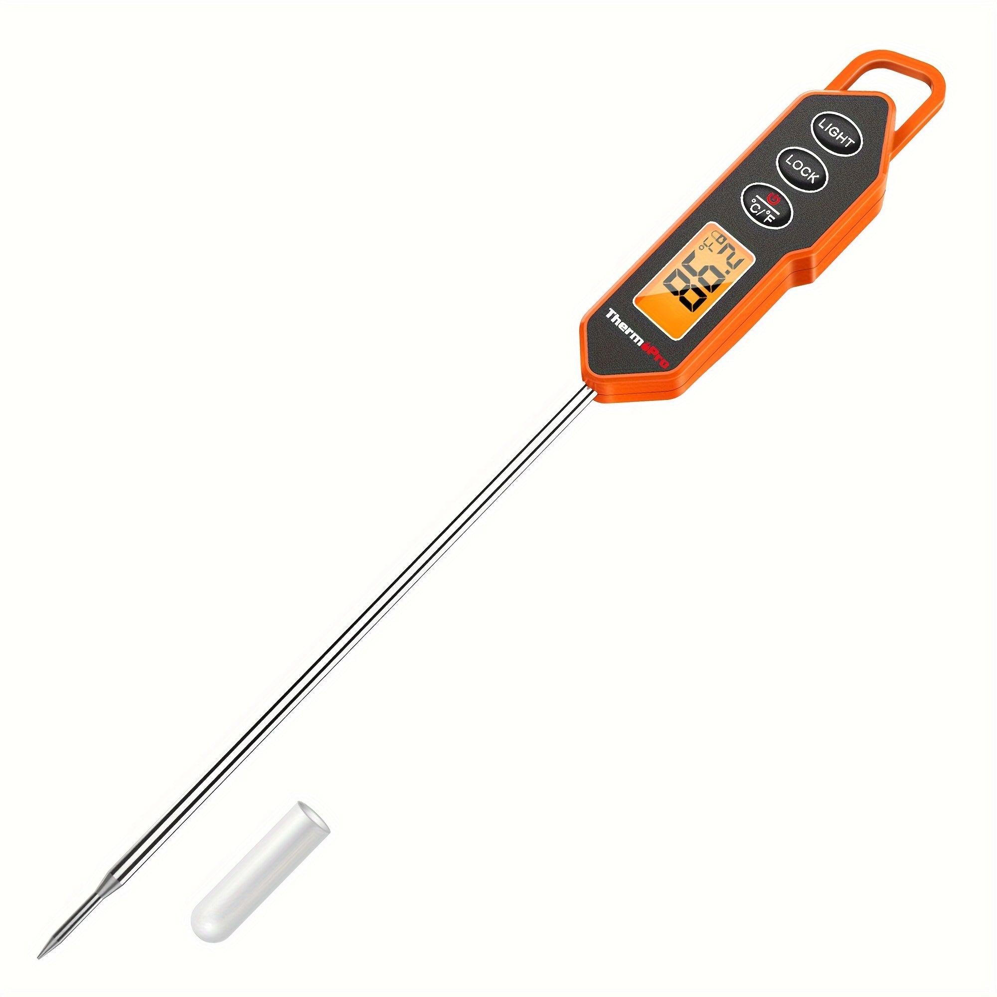 ThermoPro TP01H Digital Meat Thermometer For Cooking Candle Liquid Deep Frying Oil Candy, Kitchen Food Instant Read Thermometer With Super Long Probe, Backlit, Lock Function
