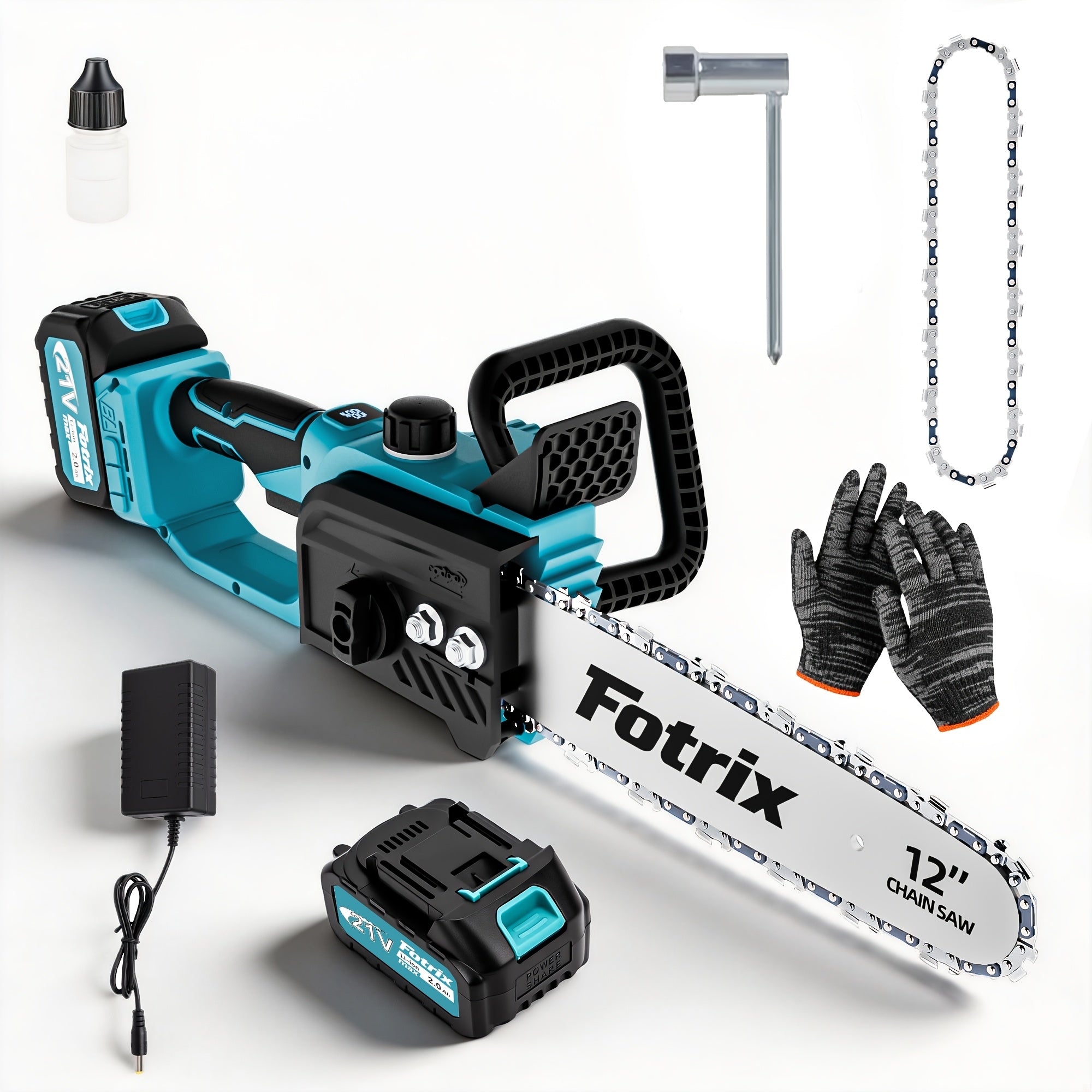 Cordless Chainsaw | 12/16-Inch, Battery Powered Handheld Electric Saw for Brush Clearing, Fence Line Cleanup, Dead Wood Removal, Hedge Reducing, Log Bucking, Property Maintenance, Estate Care, Trail Grooming & Tree Limb Salvage