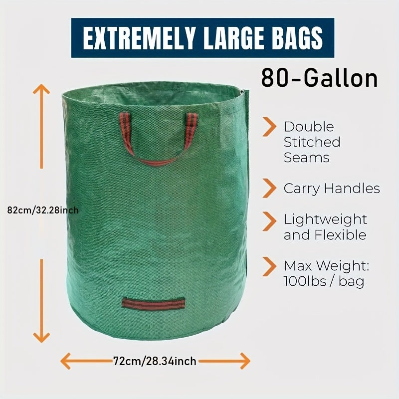 72-Gallon Sturdy Garden Bags | Reusable Bags for Leaf And Lawn Cleanup | Made from Durable Polypropylene with a PET Film Coating for Collecting Debris And Grass Clippings