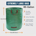 72-Gallon Sturdy Garden Bags | Reusable Bags for Leaf And Lawn Cleanup | Made from Durable Polypropylene with a PET Film Coating for Collecting Debris And Grass Clippings