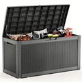 105 Gallon Waterproof Large Resin Deck Box Indoor Outdoor Lockable Storage Container for Patio Furniture Cushions Garden Tools, Box, Cabinet, Rack for Outdoor Storage, Pool Additions, Perfect Holiday Gift for Halloween, Christmas, Thanksgiving, Box