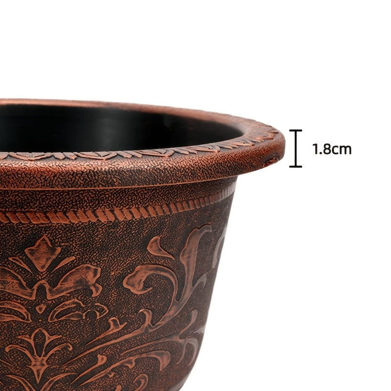 2pcs 20 Inches Resin European Flower Pots - Pots with Thick Paint, Durable Construction, Drainage Holes, and Classic Design