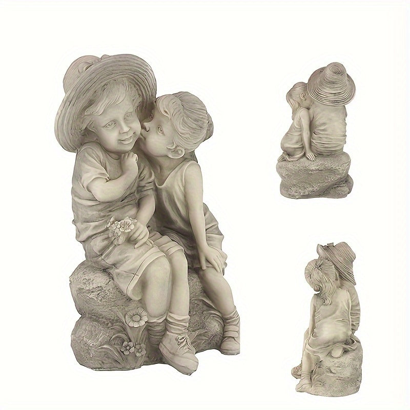 [Resin Crafts Ornaments] Girl And Boy Kiss Resin Crafts Ornaments, Home Ornaments, Sculptures, Garden Decorations, And Ornaments