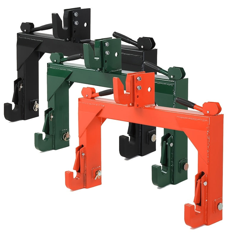 3-Pt Quick Hitch Adapter Category 1 & 2 Tractor, 3000 lb Lift, Adjustable Steel Bolt, Green Powder Coated (OEM Replacement)