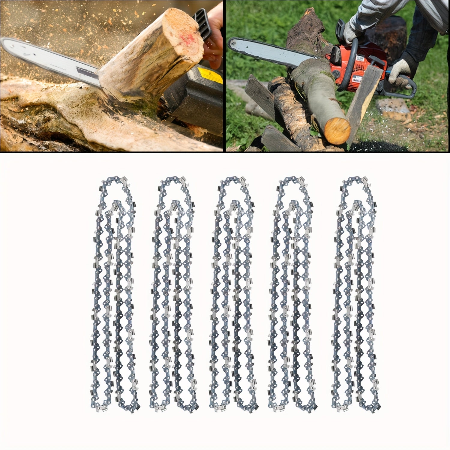 5pcs Rbetrere Chainsaw Saw Chain Blade Fits for 20inch Bar Lenth 3/8"LP Chain Gauge.050 72DL Drive Links