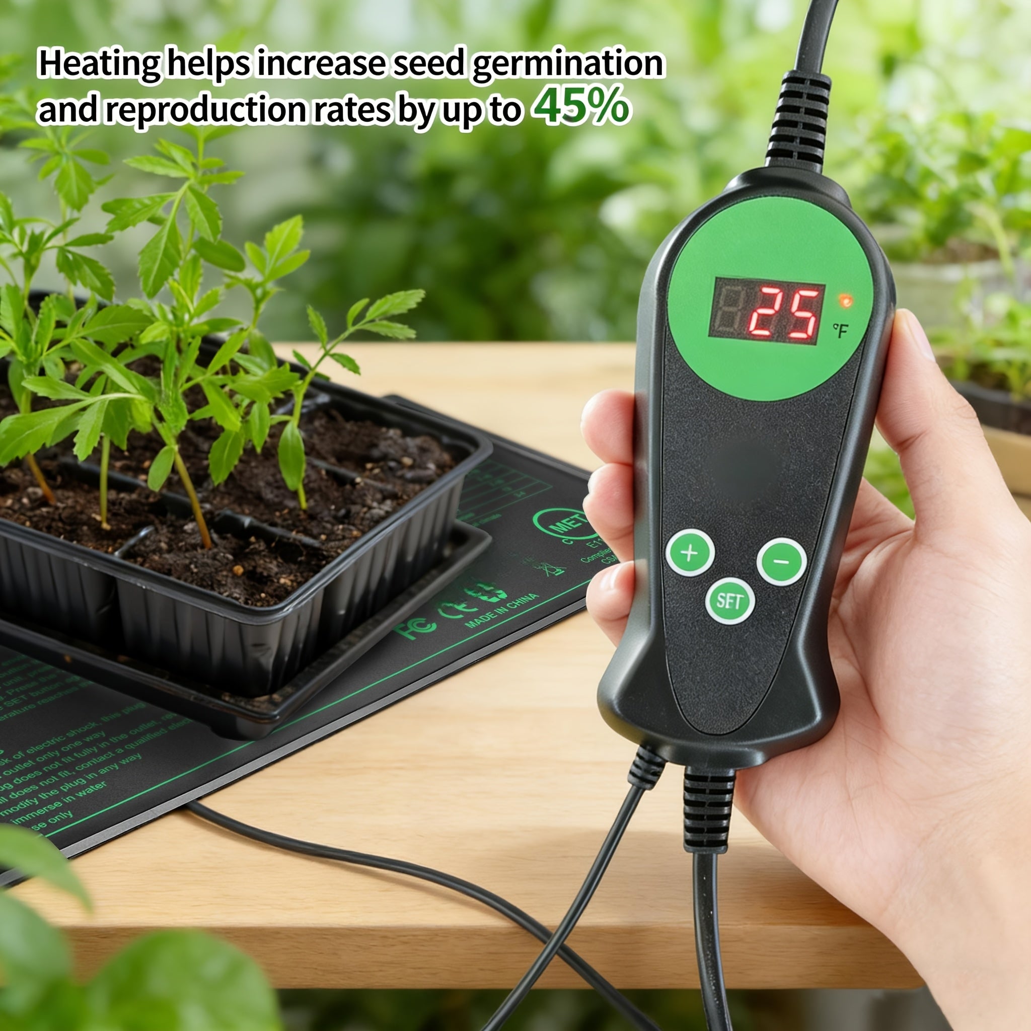 Seedling Heat Mat with Smart Thermostat Control, Plant Heating Pad for Indoor Gardening, Accelerate Seed Germination & Plant Growth, Greenhouse Supplies Kit