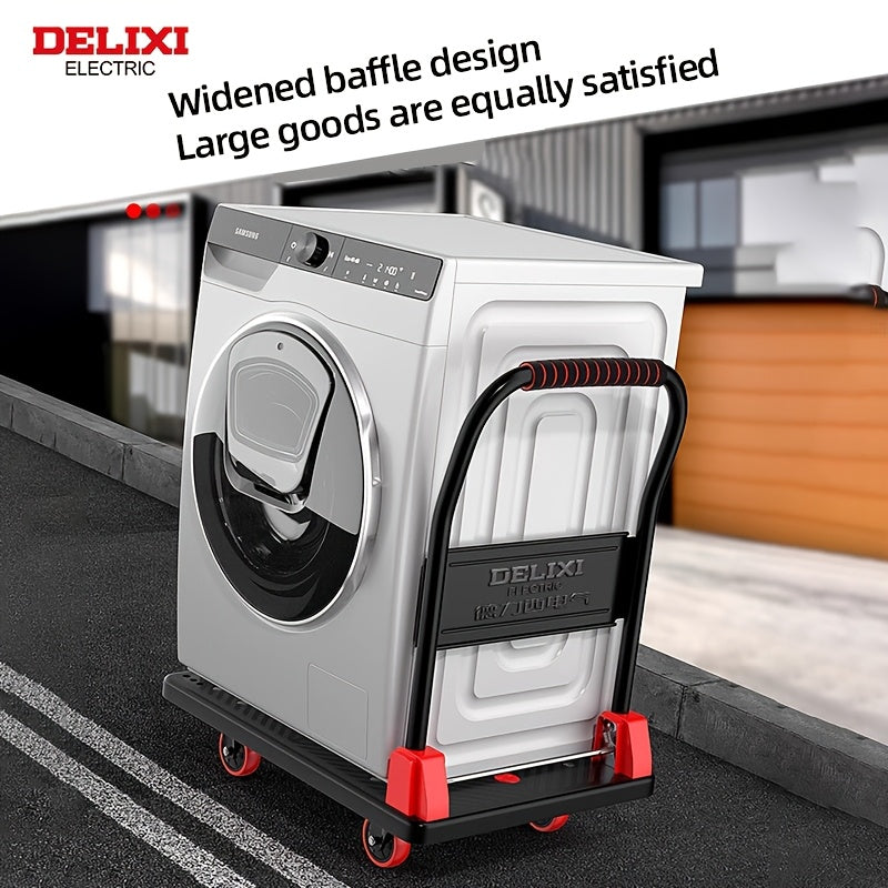 Heavy-Duty Folding Flatbed Cart, 450 Lbs/ 700 Lbs Load Capacity, Steel Frame Construction, Lightweight And Portable, Quiet Swivel Casters, Suitable for Outdoor, Home, Warehouse, And Multi-Purpose Transport
