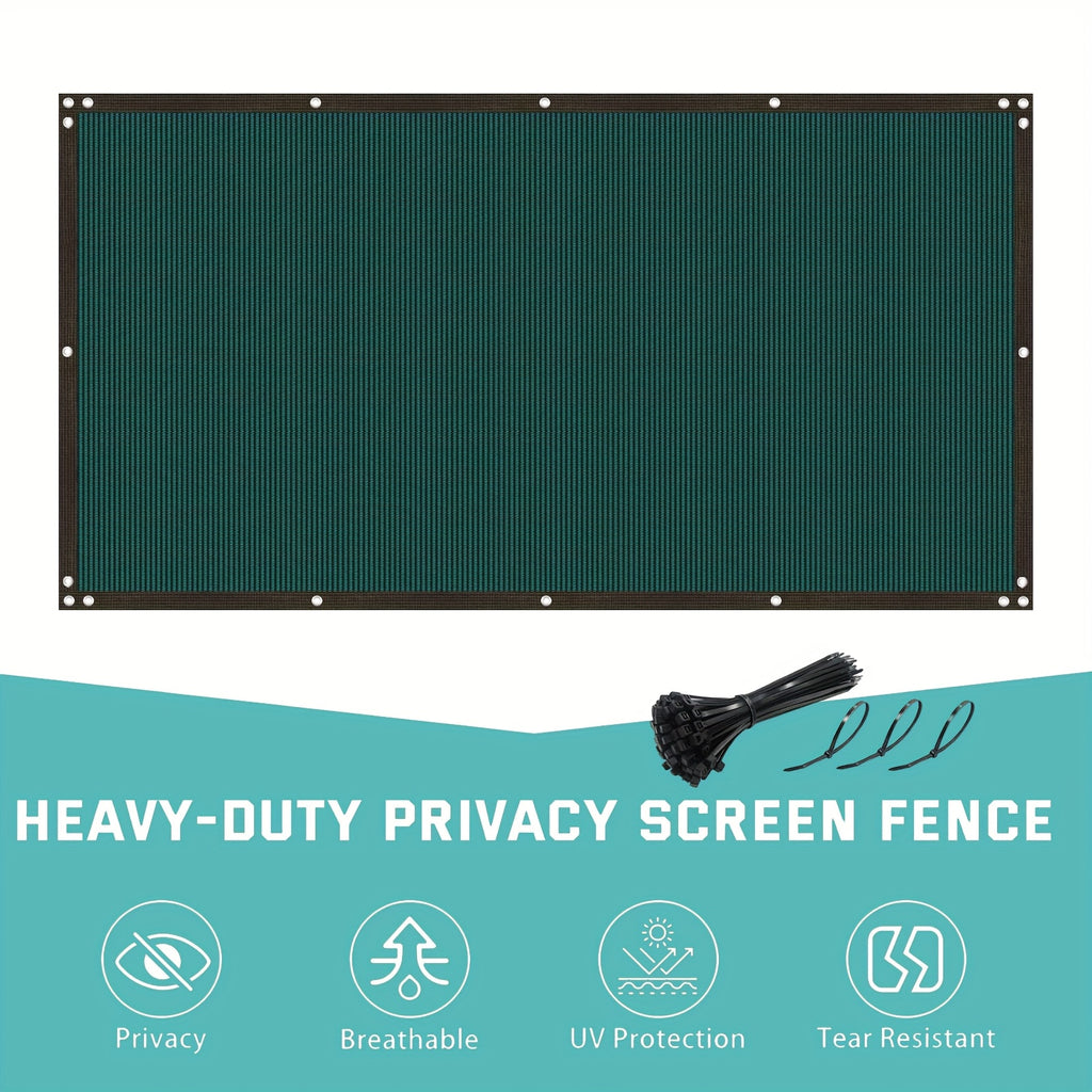 Heavy-Duty Privacy Screen Fence - 5ft x 50ft, Dark Green, Includes Zip Ties - Perfect for Garden, Patio & Backyard Walls - Ideal Christmas or New Year Gift, Shade Net, Gift