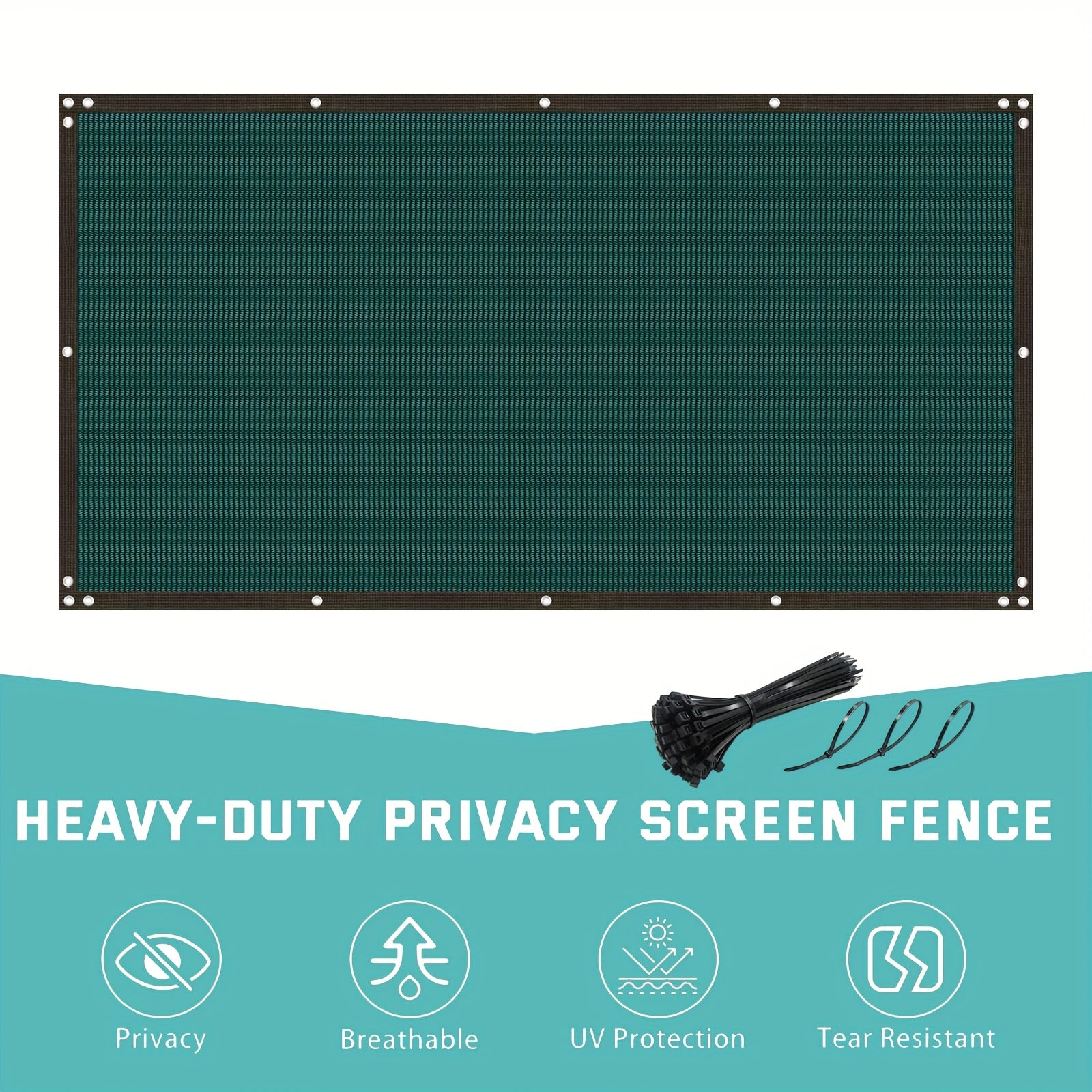 Heavy-Duty Privacy Screen Fence - 5ft x 50ft, Dark Green, Includes Zip Ties - Perfect for Garden, Patio & Backyard Walls - Ideal Christmas or New Year Gift, Shade Net, Gift