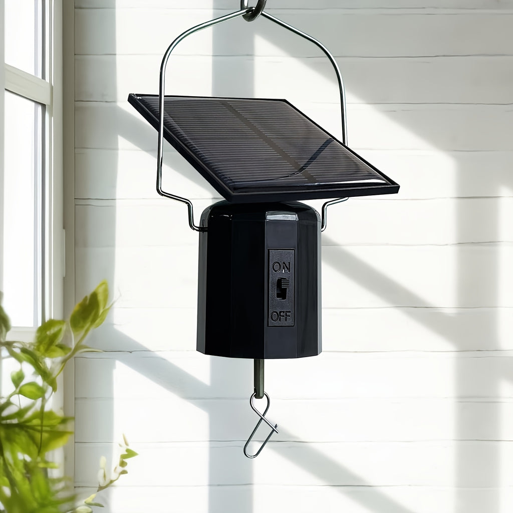 Wind Spinner Solar Motor with Hook Solar Powered Wind Chime Ornament Rotating Outdoor Decor Wind Spinner Solar Motor