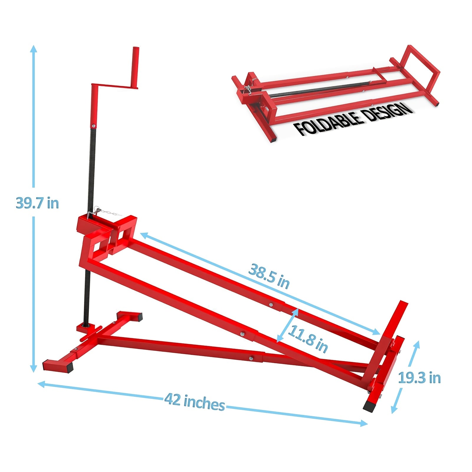 890 Lbs Capacity Lifting Jack for Garden Tractors, Riding Lawn Mower Maintenance Lift with Hand Crank And Power Extension Handle, Telescopic Maintenance Jack