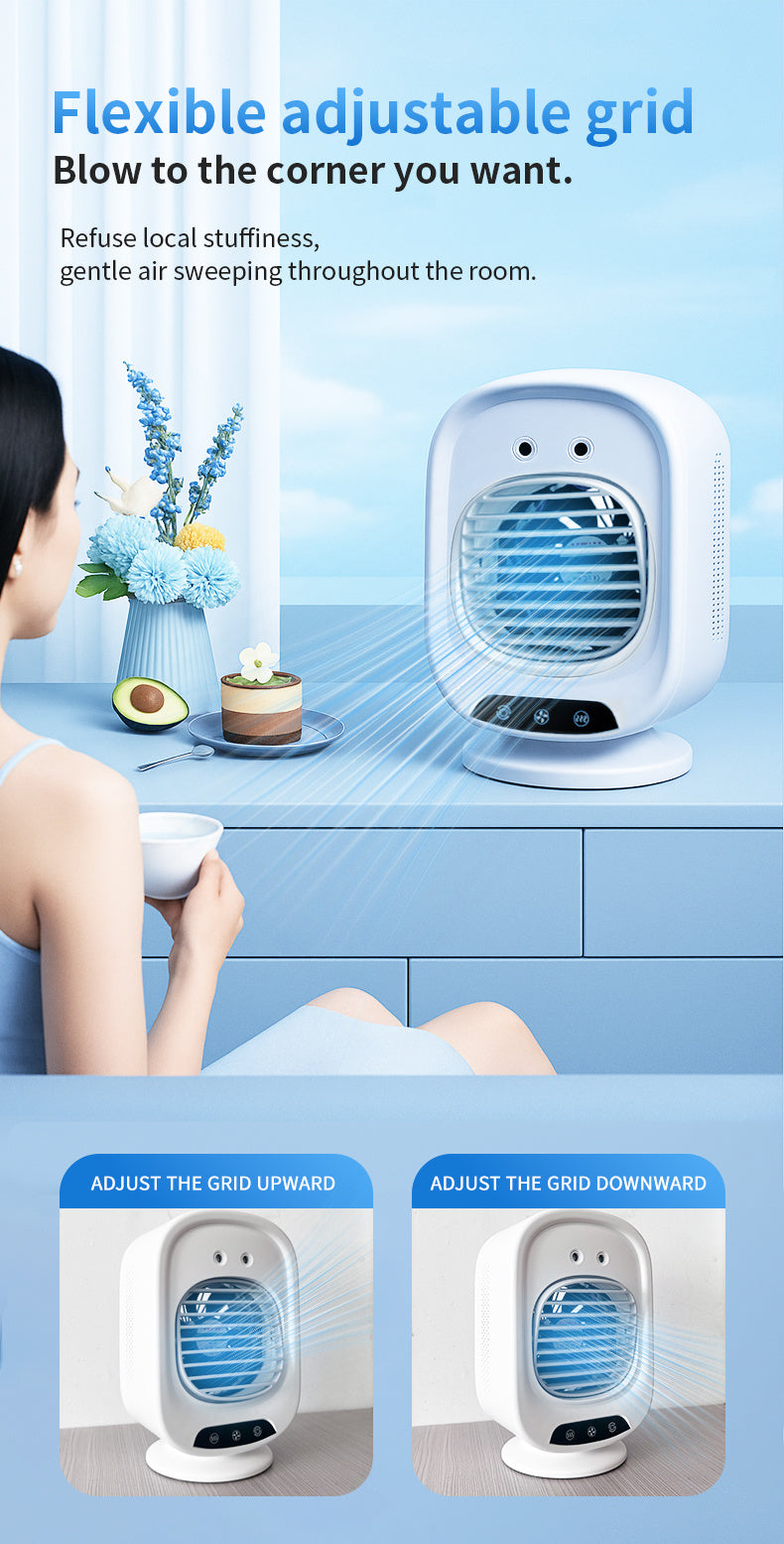 Portable Cooling Fan with a 6000Mah Misting Feature, USB-C Charging, Two Speed Settings And Two Mist Modes (Continuous/Intermittent), an Integrated Portable Cooling Fan with Cooling Capabilities - USB Rechargeable Fan Suitable for Home, Outdoor