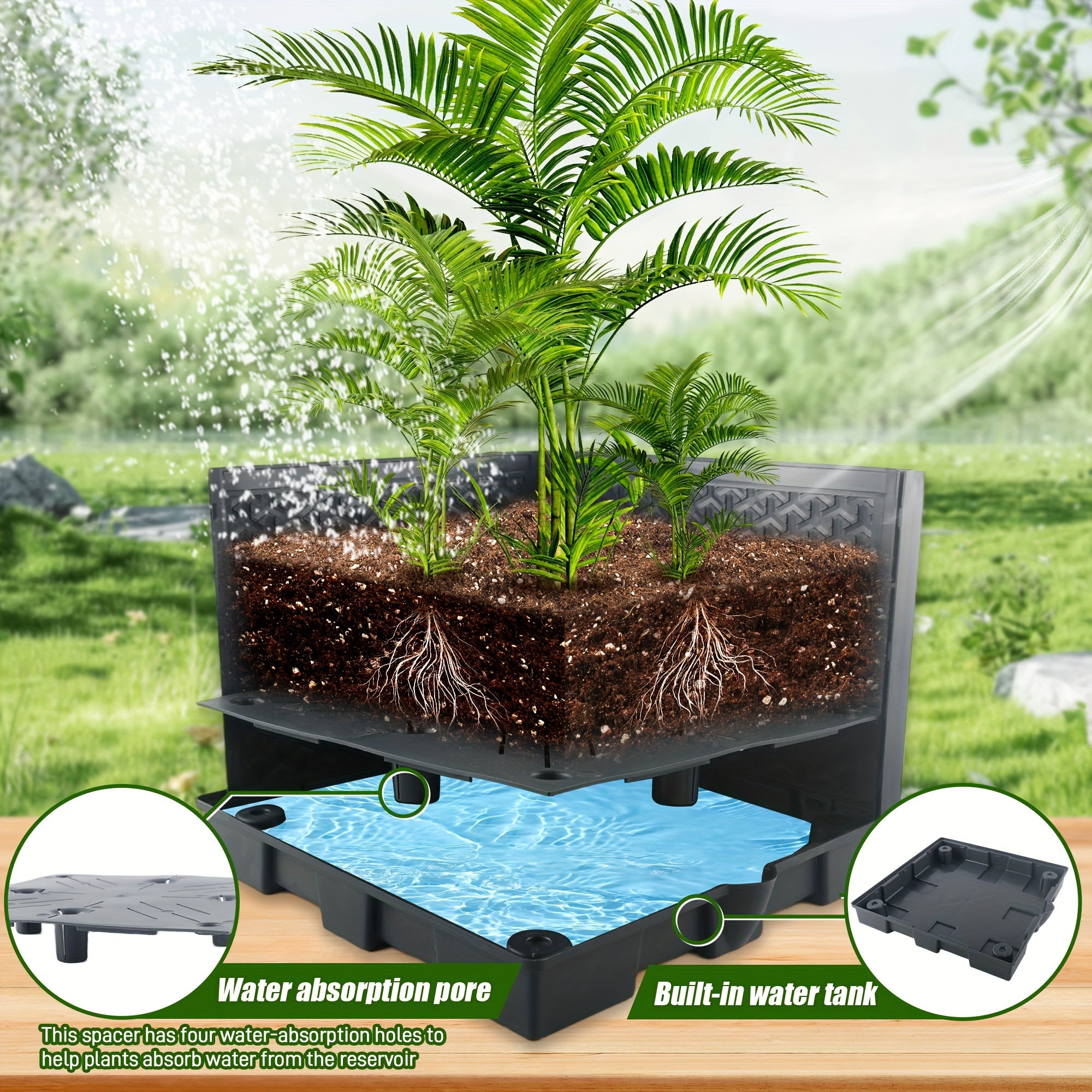 Garden Indoor And Outdoor Two Pack 44.8" Tomato Planting Box with Grid Self-Watering Tomato Cage with Trapezoidal Grid for Climbing Plants