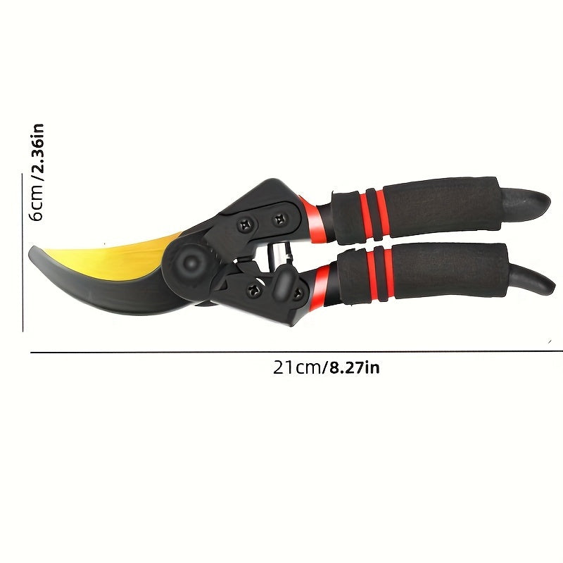 Professional Carbon Steel Pruning Shears, Sharp SK-5 Blade, Comfortable Grip, Tree Trimmer, Suitable for Home Garden and Flower Art